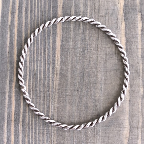 Jewelry - Vintage Sterling Silver Twist Rope-Style Bangle